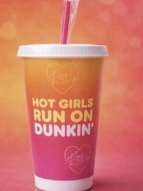 Ombre Pink & Orange Reusable Cold Cup with Straw